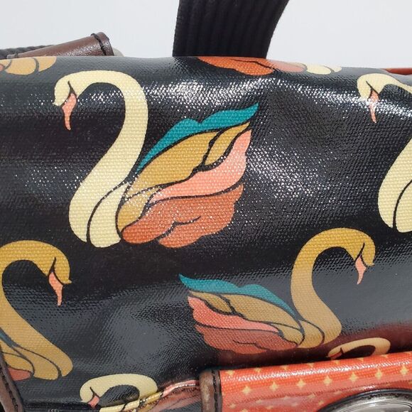 Fossil Key-Per Swan pattern Shoulder Messenger & CrossBody bag Colorful Birds - Picture 5 of 10